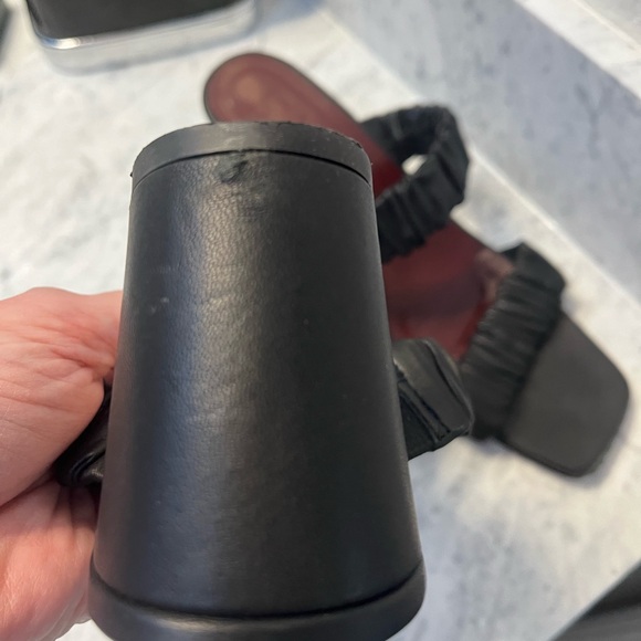 Staud Frankie Ruched High Block Heel Sandals Sz 9 - Picture 6 of 7